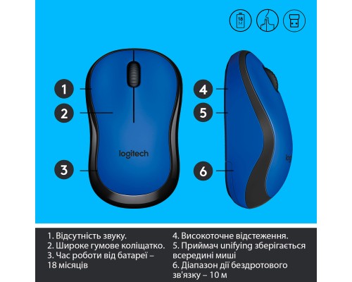 Мишка Logitech M220 Silent Blue (910-004879)