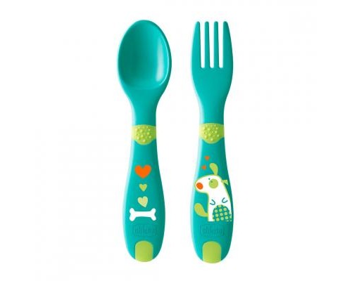 Набір дитячого посуду Chicco ложка та виделка First Cutlery 12 м (16101.30)