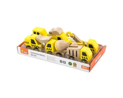Розвиваюча іграшка Viga Toys Набір машинок Будтехніка 6 шт. в дисплеї (50541)