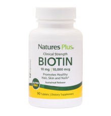 Вітамін Natures Plus Біотин (В7) Повільного Вивільнення, Nature's Plus, 10 мг, 90 (NAP-01793)