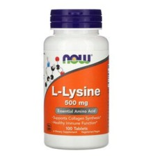 Амінокислота Now Foods L-Лізин, L-Lysin, 500 мг, 100 таблеток (NF0100)