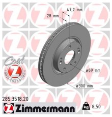 Гальмівний диск ZIMMERMANN 285.3518.20