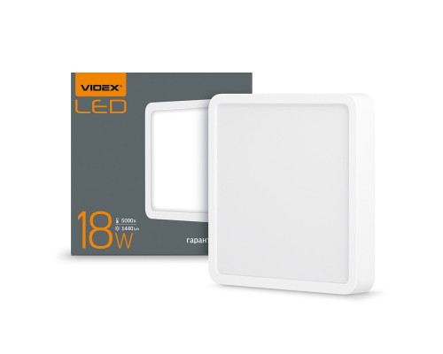Світильник Videx LED накладний квадрат 18W 5000K (VL-DLSS-185)