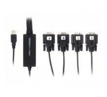 Перехідник USB 2.0 to 4хCOM (9+25pin) 1.4m Viewcon (VE671)