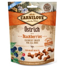 Ласощі для собак Carnilove Crunchy Snack зі страусом, ожиною та м'ясом 200 г (8595602527274)