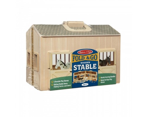 Ігровий набір Melissa&Doug Дерев'яна конюшня з конячками (MD3704)