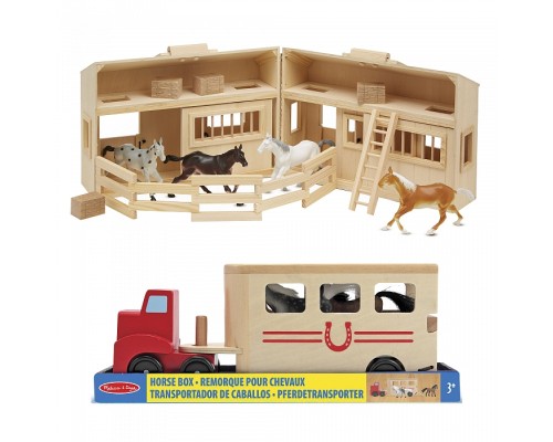Ігровий набір Melissa&Doug Дерев'яна конюшня з конячками (MD3704)