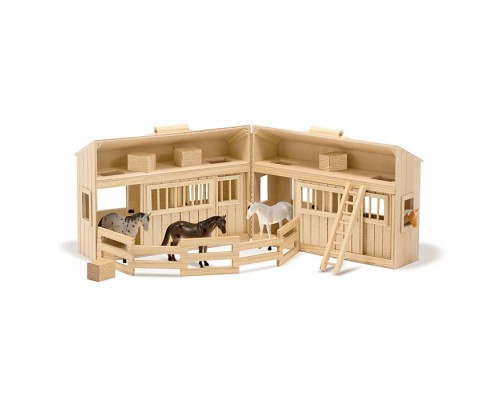 Ігровий набір Melissa&Doug Дерев'яна конюшня з конячками (MD3704)