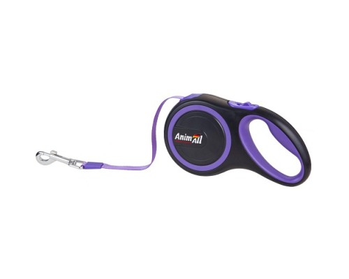 Повідок для собак AnimAll L до 50 кг 5 м (фіолетово-чорний) (2000981099275)
