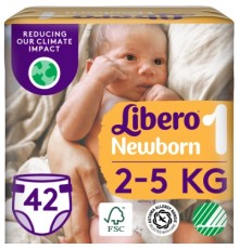 Підгузки Libero Newborn Розмір 1 (2-5 кг) 42 шт (7322541884004)