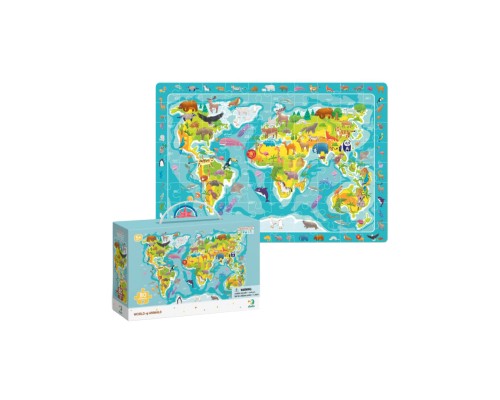 Пазл DoDo обсерваційний Мапа світу Тваринки (300133)