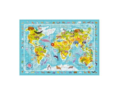 Пазл DoDo обсерваційний Мапа світу Тваринки (300133)