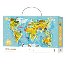 Пазл DoDo обсерваційний Мапа світу Тваринки (300133)
