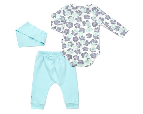 Набір дитячого одягу Miniworld з квіточками (16137-68G-mint)