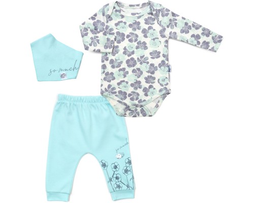 Набір дитячого одягу Miniworld з квіточками (16137-68G-mint)