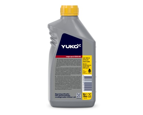 Моторна олива Yuko VEGA SYNT 10W-40 1л (4820070241211)