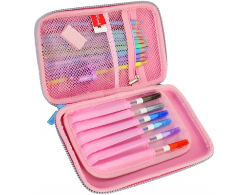 Пенал Cool For School 1 відділення з органайзером фуксія (QT-5627-Rosered)