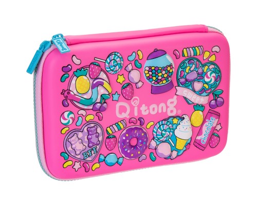 Пенал Cool For School 1 відділення з органайзером фуксія (QT-5627-Rosered)
