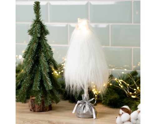 Новорічна фігурка Novogod`ko Ялинка біла, хутряна, 37см, LED (974631)