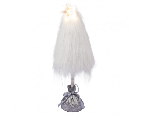 Новорічна фігурка Novogod`ko Ялинка біла, хутряна, 37см, LED (974631)