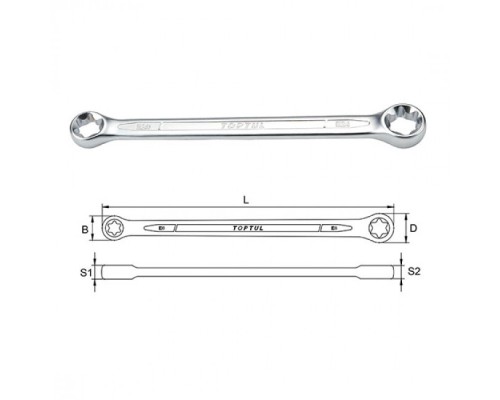 Ключ Toptul Е-профіль накидний прямий E14xE18 (AAEE1418)