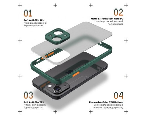 Чохол до мобільного телефона Armorstandart Frosted Matte Samsung A05s (A057) Dark Green (ARM72574)