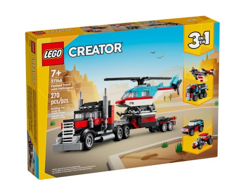 Конструктор LEGO Creator Бортова вантажівка з гелікоптером 270 деталей (31146)