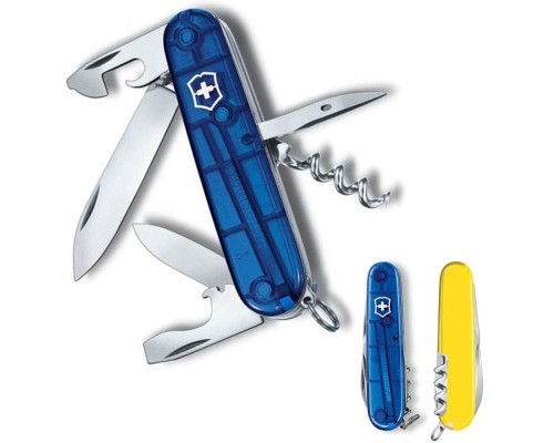 Ніж Victorinox Spartan Ukraine 91 мм Синьо-прозорий/Жовтий (1.3603.T2.8)