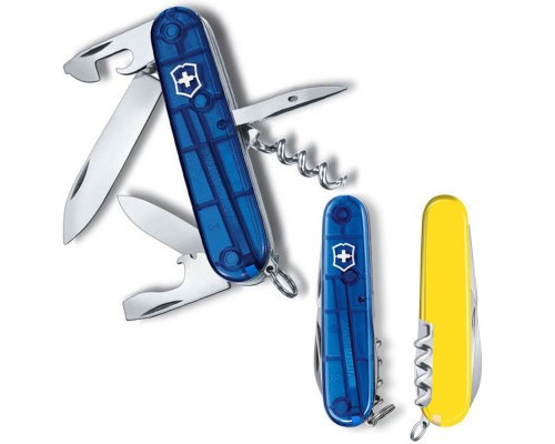Ніж Victorinox Spartan Ukraine 91 мм Синьо-прозорий/Жовтий (1.3603.T2.8)
