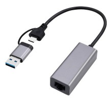 Адаптер USB-A/USB/C to 1Gbps Lan Cablexpert (A-USB3AC-LAN-01) 