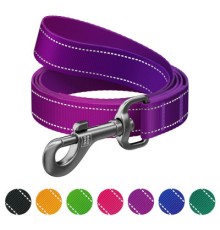 Повідок для собак WAUDOG Nylon Mono, світловідбивний L-XXL фіолетовий (52199)