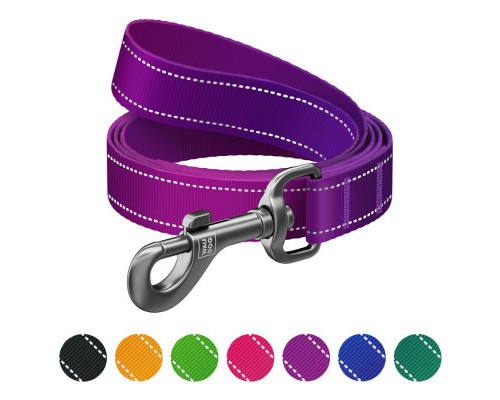 Повідок для собак WAUDOG Nylon Mono, світловідбивний L-XXL фіолетовий (52199)