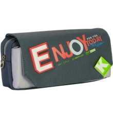 Пенал Cool For School 2 відділення з кишенею Сірий (CF6920-grey)