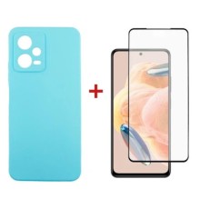 Чохол до мобільного телефона Dengos Xiaomi Redmi Note 12 Pro 5G Case + Glass (Ice blue) (DG-KM-85)