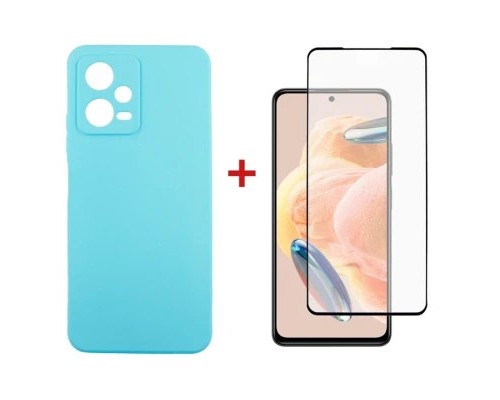 Чохол до мобільного телефона Dengos Xiaomi Redmi Note 12 Pro 5G Case + Glass (Ice blue) (DG-KM-85)