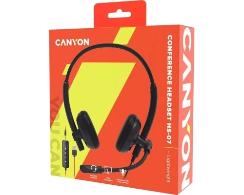 Навушники Canyon HS-07 PC Mic 3.5/USB 2.8 м Black (CNS-HS07B)