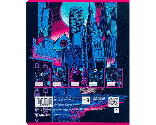 Зошит Kite DC Comics 18 аркушів, лінія (DC24-237)