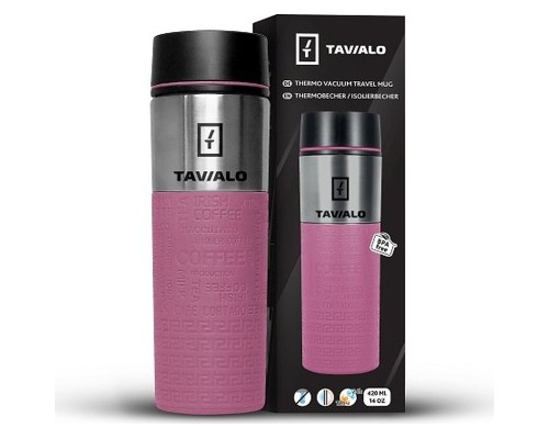 Термокружка Tavialo + 2 ущільнювальних кільця 420 мл Рожевий (190420111)