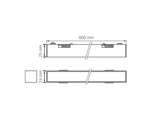 Світильник Videx LD460B 21W 60cm 4000K 48V Black (VL-TRMS-LD460B)