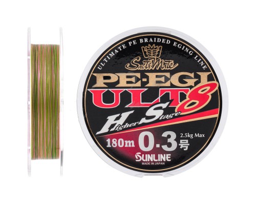 Шнур Sunline PE EGI ULT HS8 180m 0.5/0.117mm 3.9kg (1658.07.34)