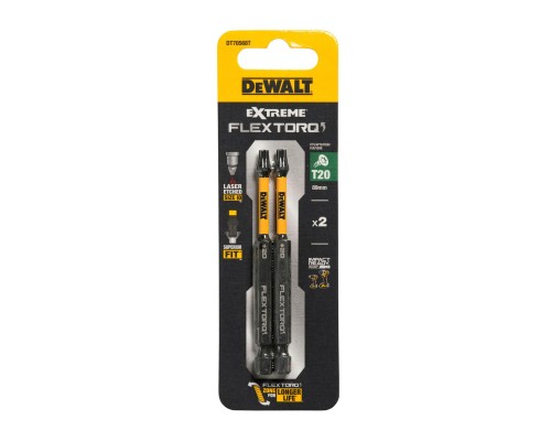 Біта для шуруповерта DeWALT IMPACT TORSION, T20, L 89 мм., 2 шт (DT70568T)