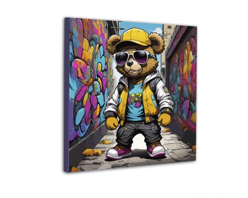 Картина по номерам Santi Стильний Беарбрик, 40*40см, неонові фарби (955050)