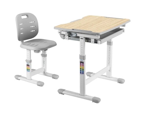 Парта зі стільцем FunDesk Piccolino III Grey-w