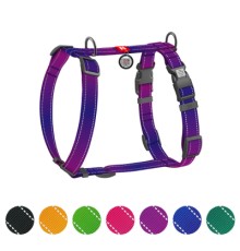 Шлея для собак WAUDOG Nylon Mono анатомічна H-подібна з QR паспортом, пластиковий фастекс, L фіолетова (54589)