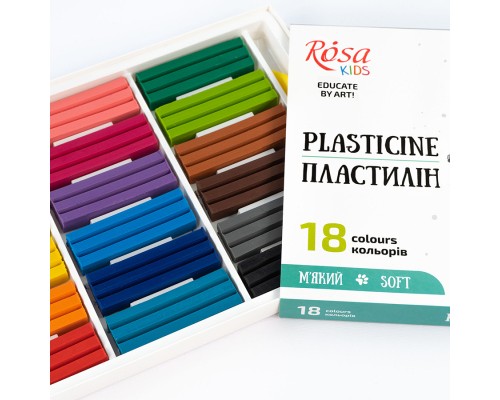 Пластилін Rosa Kids Cats, зі стеком, 18 кольорів 288 г (4823098541608)