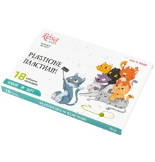 Пластилін Rosa Kids Cats, зі стеком, 18 кольорів 288 г (4823098541608)