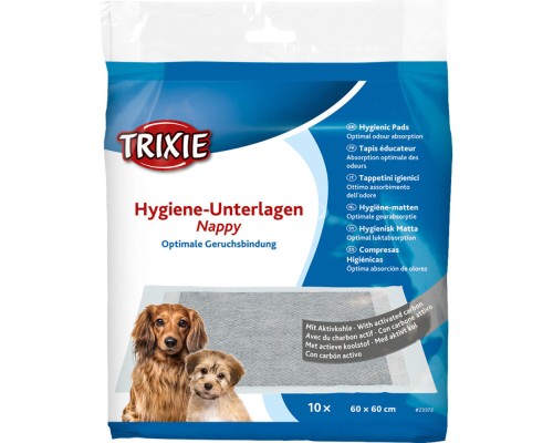 Пелюшки для собак Trixie з активованим вугіллям 60х60 см 10 шт (4047974233726)