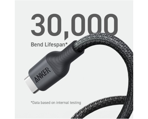 Дата кабель USB-C to USB-C 0.9m 140W bio-nylon 544 black Anker (A80F5H11)