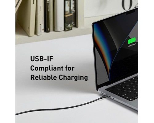 Дата кабель USB-C to USB-C 0.9m 140W bio-nylon 544 black Anker (A80F5H11)