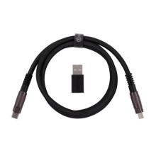 Дата кабель USB-C + USB A to USB-C 1.0m Double-Sleeved Geek black Keychron (CAB21_KEYCHRON)